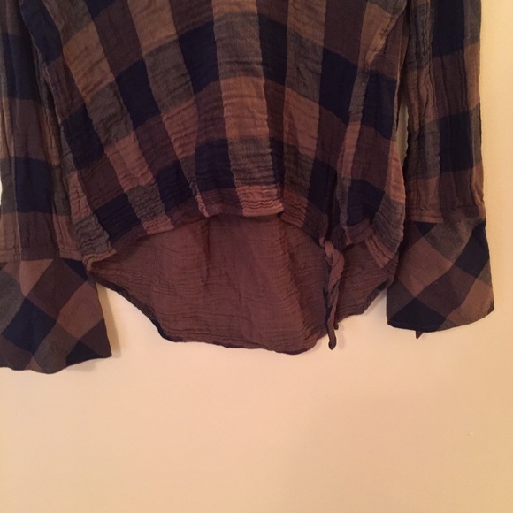 Anthropologie Cloth And Stone Plaid Top - Picture 3 of 3
